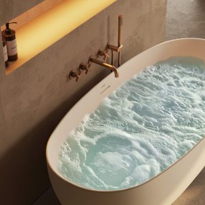 Rockstone Light Mimi AirWave White Freestanding Air Spa Bath 1700mm