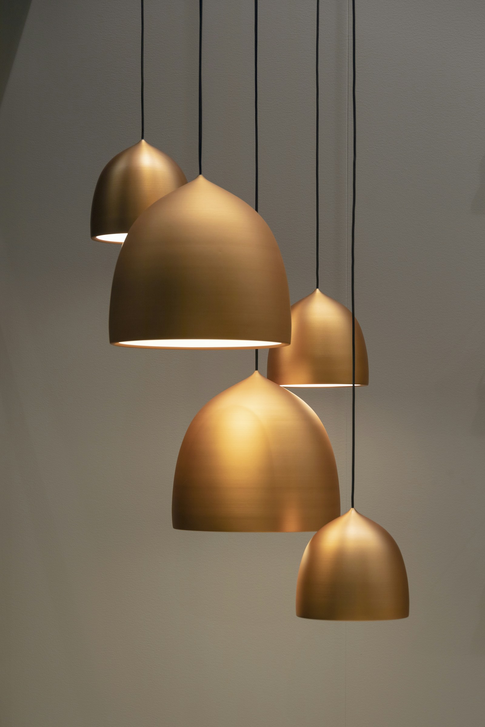 Warm sculptural interior lighting